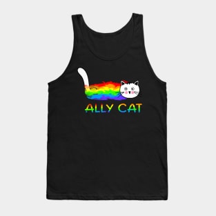 Ally Cat LGBT Gay Rainbow Pride Flag - Ally Cat LGBT Tank Top